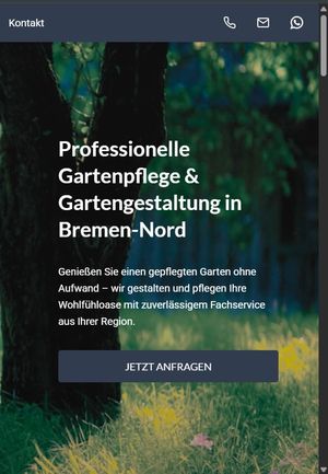 Screenshot der Website DACOSTA Gartenbauservice Bremen